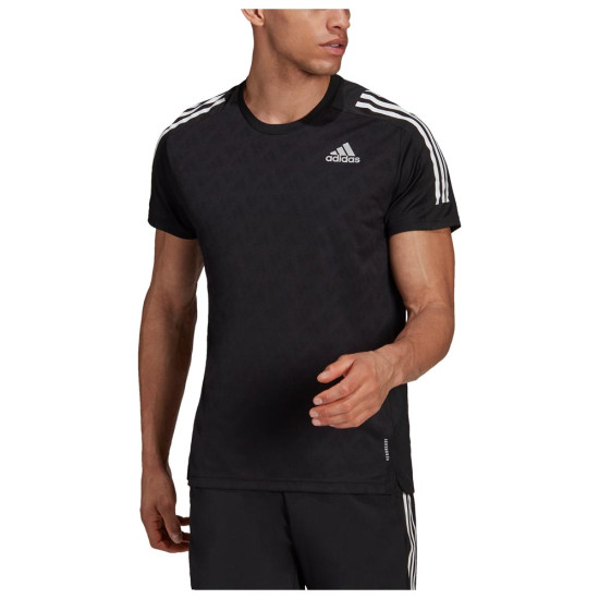 Adidas Ανδρική κοντομάνικη μπλούζα Own the Run 3-Stripes Running Tee